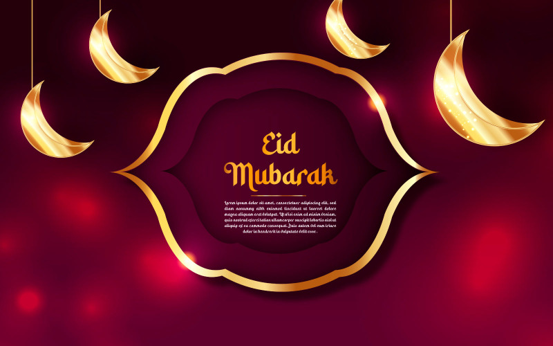 Eid mubarak fond islamique de luxe coloré avec cadre d'ornement décoratif
