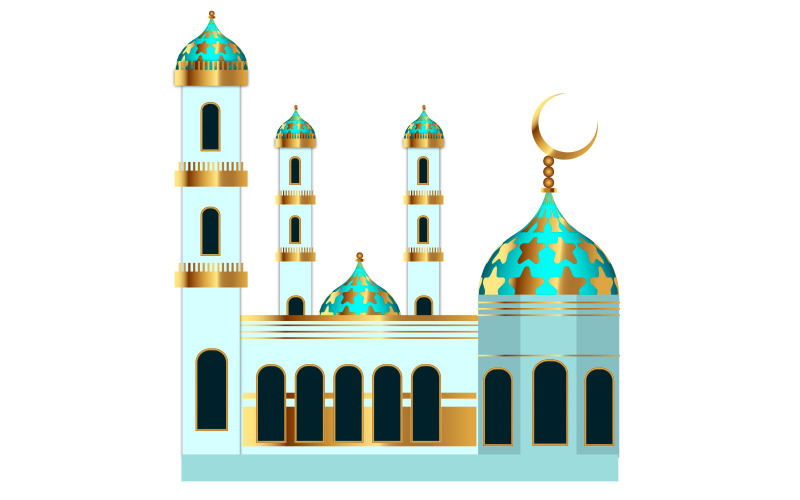 Moschea disegno su sfondo bianco uso per eid