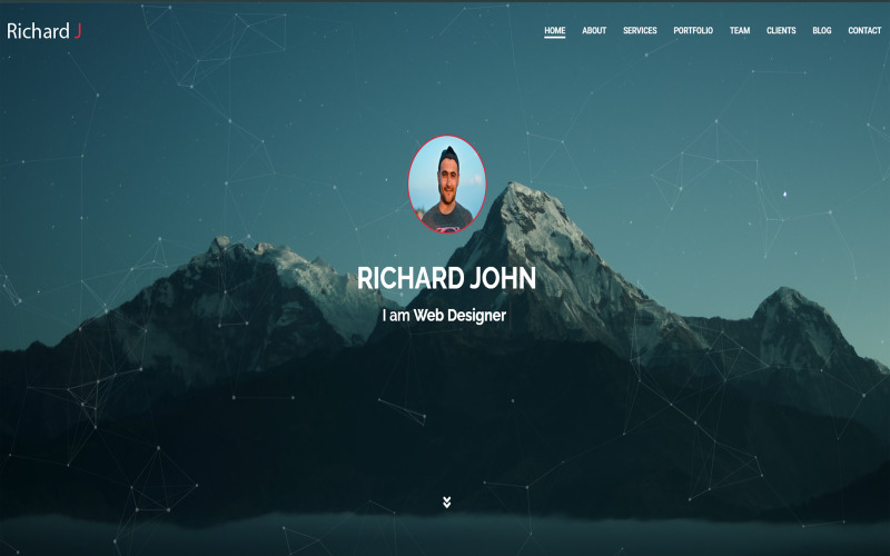 Richard John személyes portfólió egyoldalas HTML5-sablonja