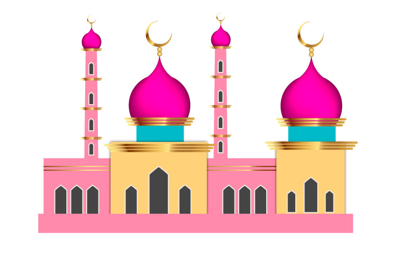 vektor moskédesign på vit bakgrund använder eid