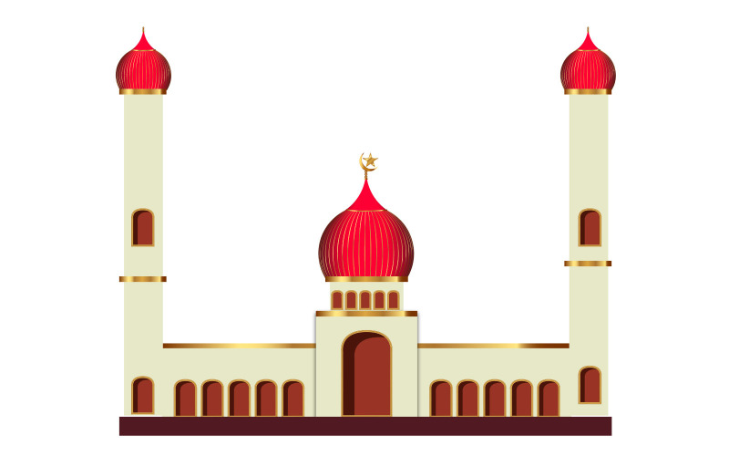 vektorový design mešity na bílém pozadí použití pro eid nápad