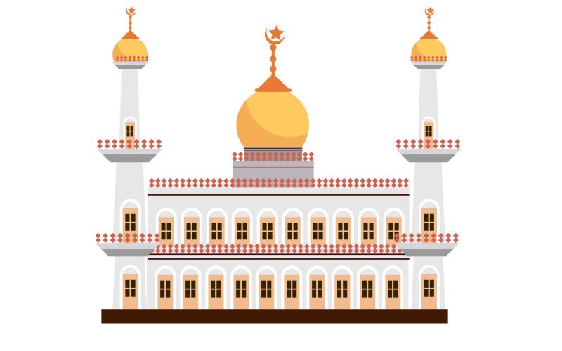 vektorový design mešity na pozadí použití pro eid