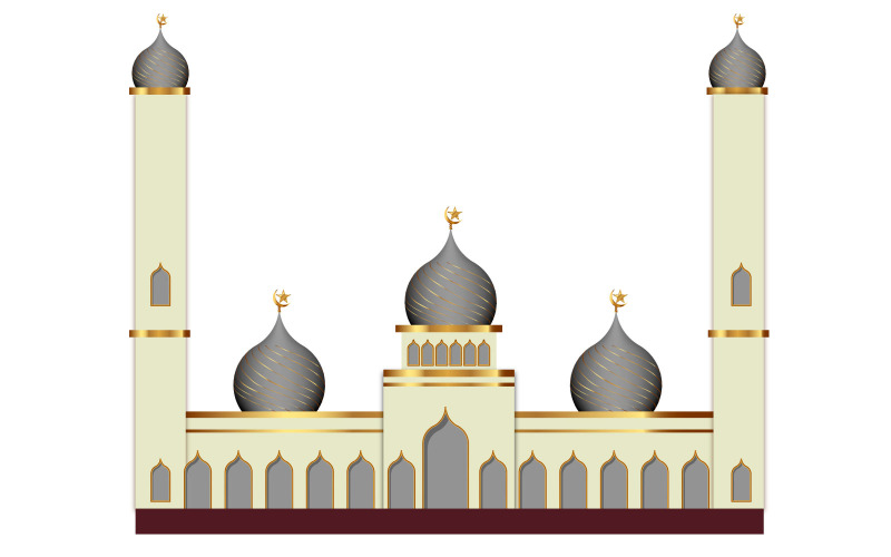 Eid mubarak pozadí s mešitou design vektorového stylu