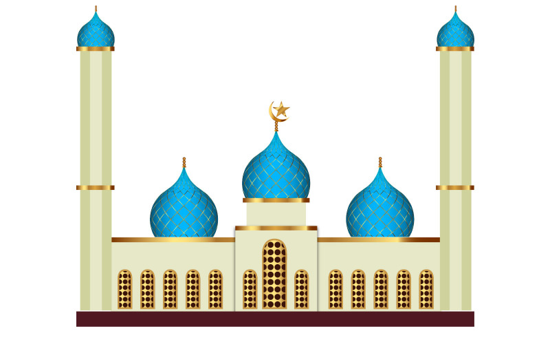 moschea disegno vettoriale eid mubarak sfondo