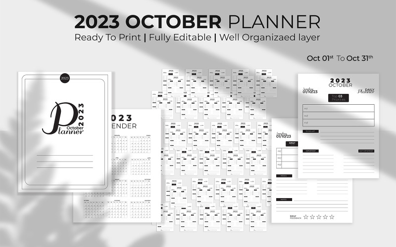 Planificador diario KDP de octubre de 2023