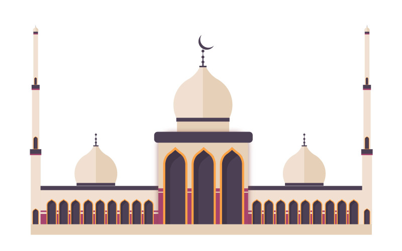 Vector eid mubarak bakgrund med moskédesign
