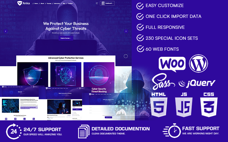 Anka - Тема WordPress для кібербезпеки та кібербезпеки в Інтернеті WooCommerce