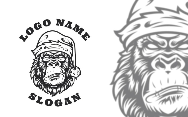 Disegno del logo grafico di Santa Gorilla
