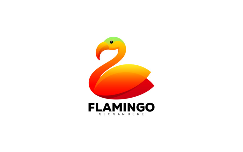 Flamingo kleurrijk logo-ontwerp