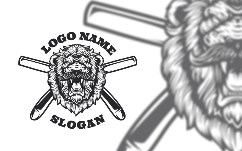 Lion Barber grafisk logotypdesign