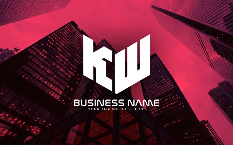 Design profissional de logotipo de letra KW para sua empresa - identidade de marca