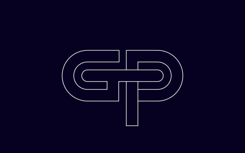 Elegant and stylish gp logo design letter Vector Image