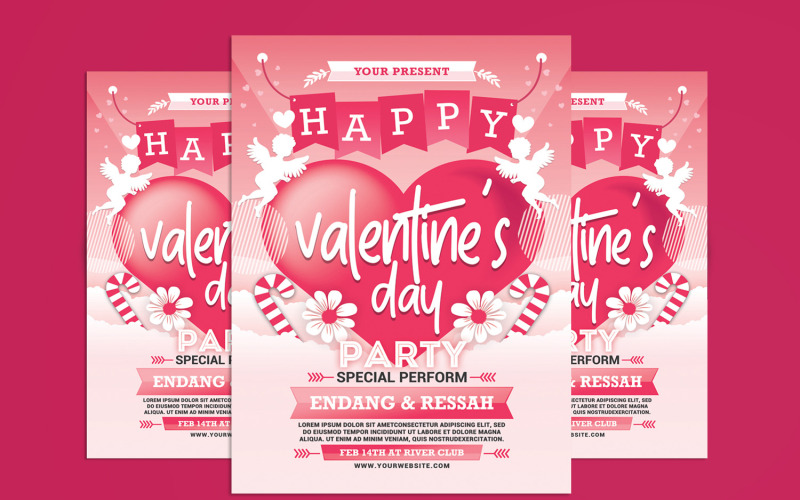 Valentin-napi party szórólap sablon