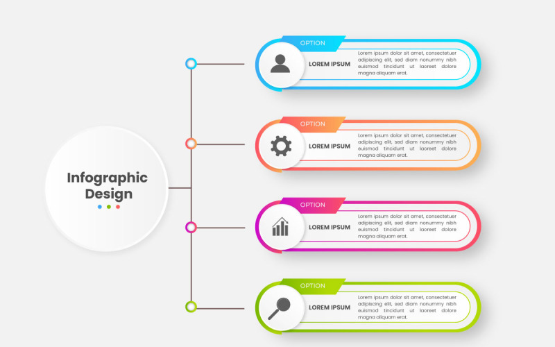 diseño infográfico con círculo para plantilla de negocio. Idea vectorial de 4 pasos