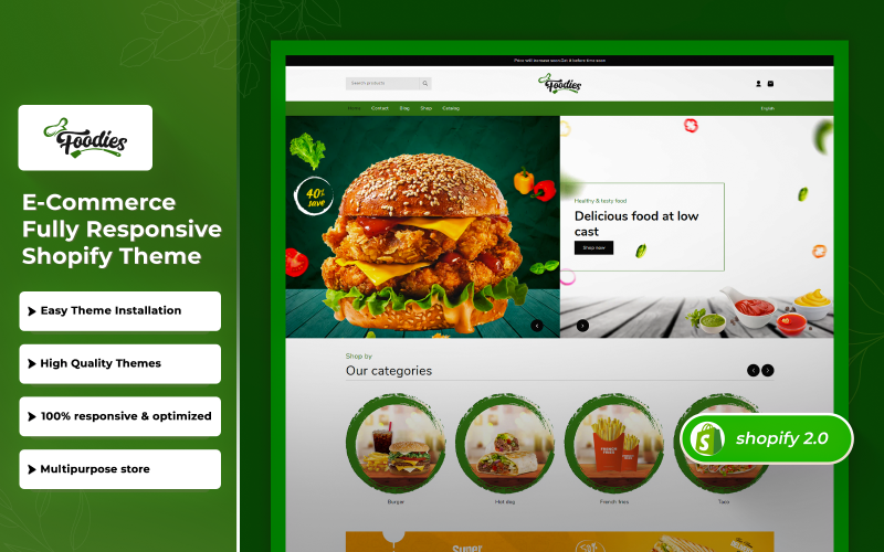 Foodiesfy - Tema de Shopify 2.0 sensible a la comida rápida