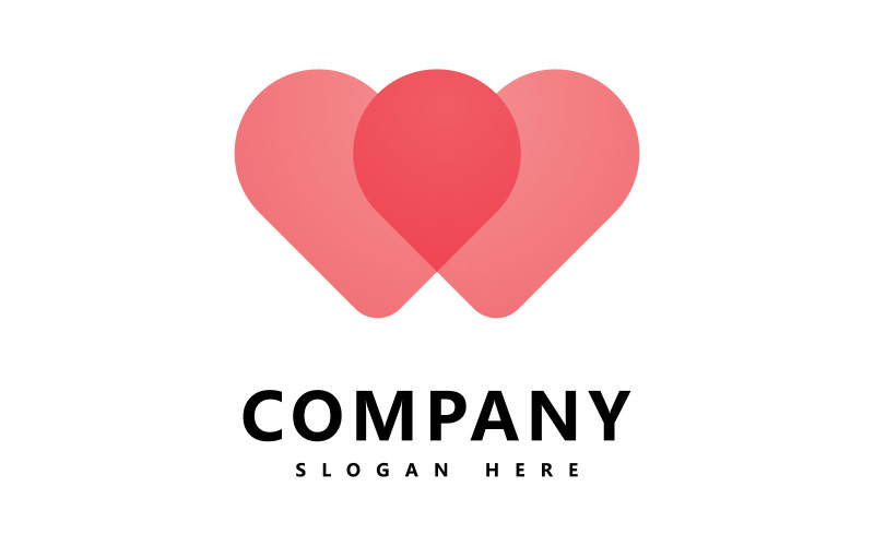 Heart logo template  Love logo icon vector design V2
