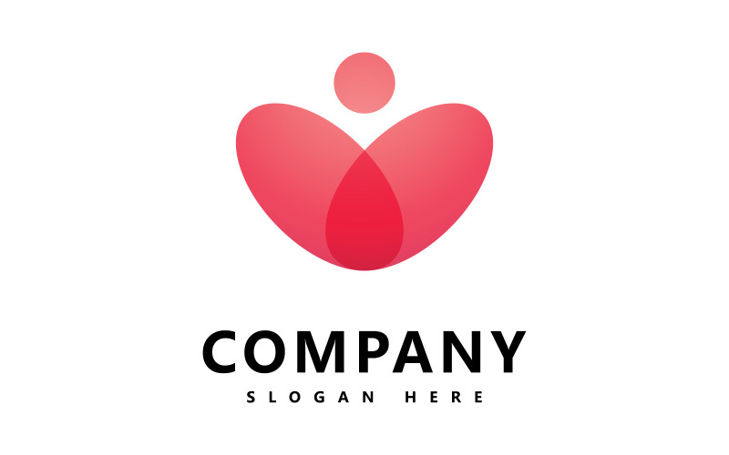 Hjärta logotyp mall Love logo ikon vektor design V8