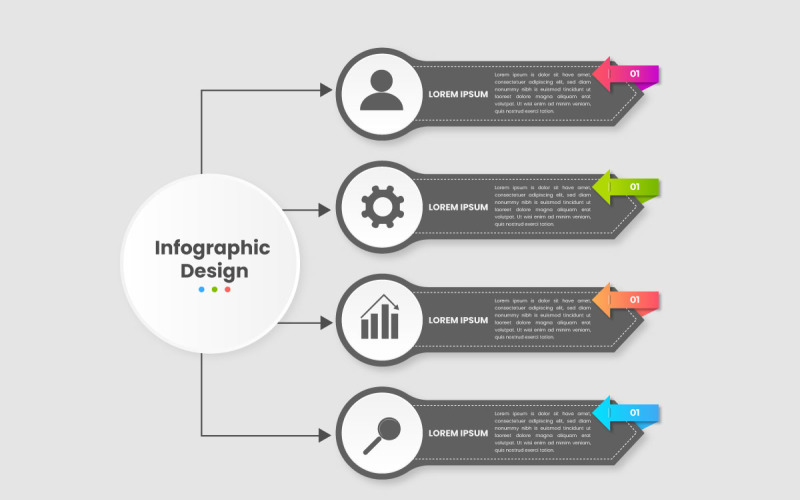 Infografik-Design mit Kreis für Geschäftsvorlage.