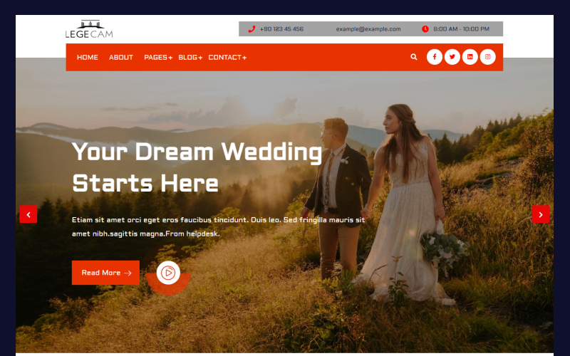 Legec - Galería de fotos de cartera, tema de WordPress para bodas