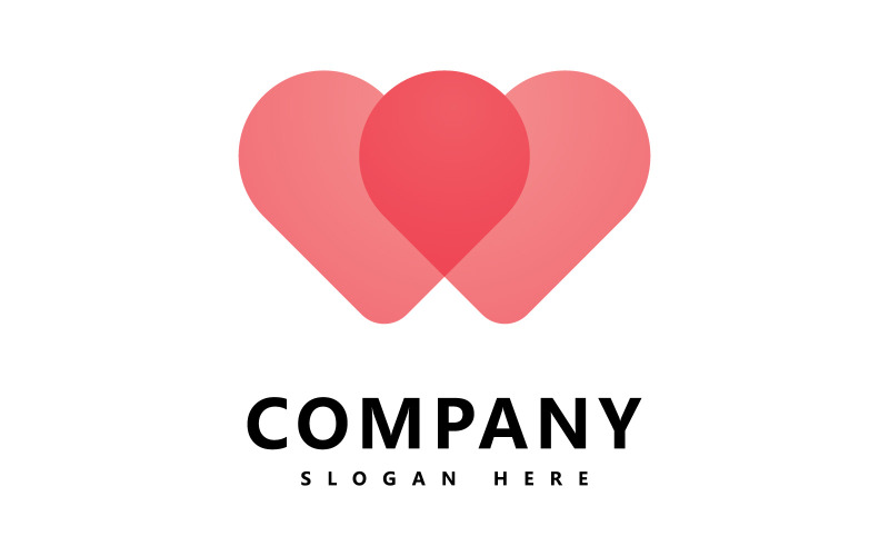 Modèle de logo coeur Love logo icône vector design V2