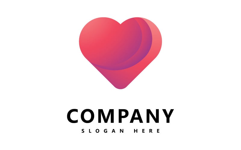 Modèle de logo coeur Love logo icône vector design V6
