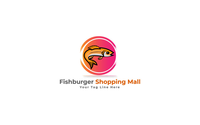 Шаблон логотипа торгового центра Fish burger