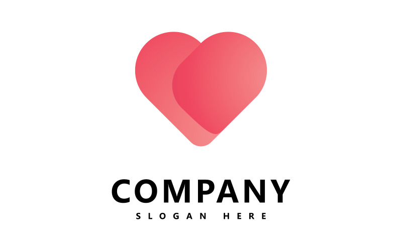 Szablon logo serca Miłość logo ikona wektor wzór V3