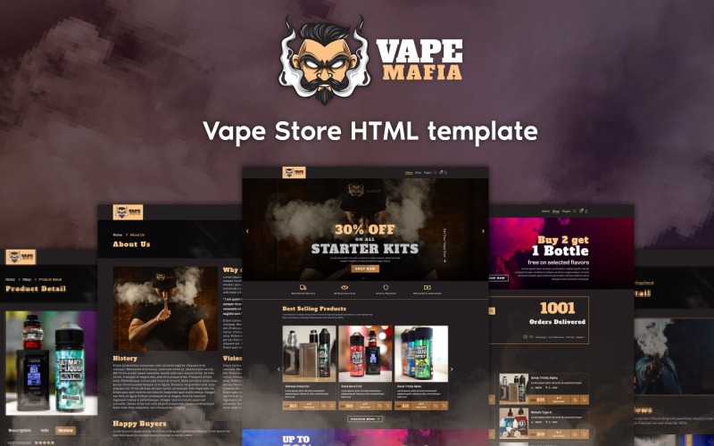 Vape Mafia - Vape Store e-commerce HTML5-sjabloon