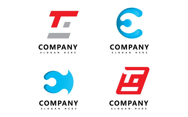 E letter initial icon logo vector template V5