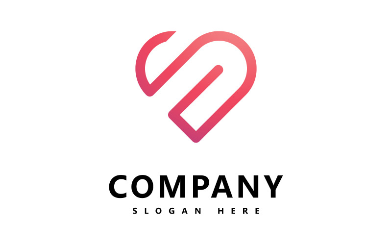 Hjärta logotyp mall Love logo ikon vektor design V5