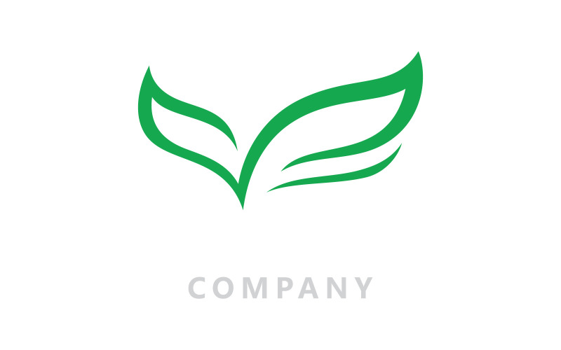 Logotyper av grönt trädblad naturvektor V2