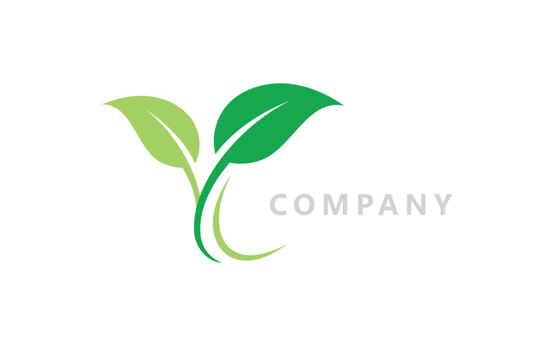 Logotyper av grönt trädblad naturvektor V4
