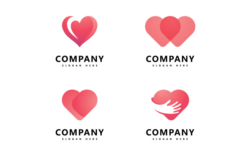 Modèle de logo coeur Love logo icône vector design V9