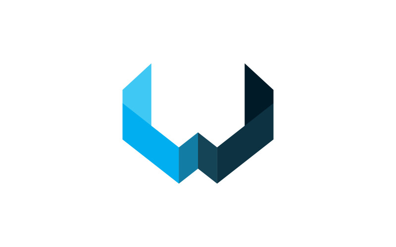 W lettere logo aziendale icona e simboli modello design V1