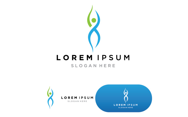 Zdraví lidé Logo vektorové ilustrace Šablona verze 7