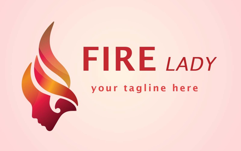 Business Fire Hair Woman Logo