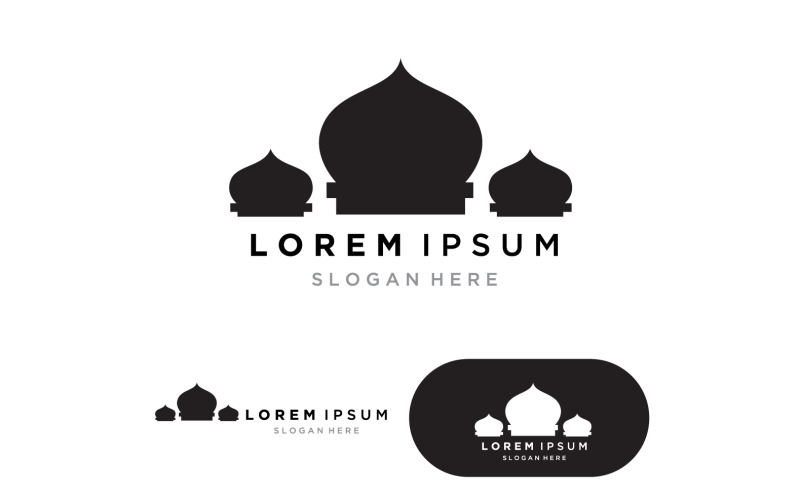 Conception vectorielle d'icône musulmane de mosquée Modèle d'illustration 3