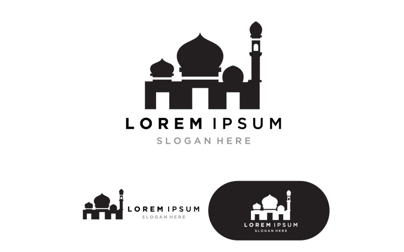 Mosque Moslem icon vector design Illustration  template 2
