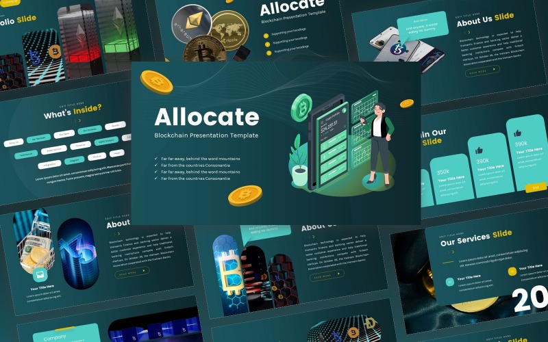 Allouer - Blockchain Multipurpose Modèle PowerPoint