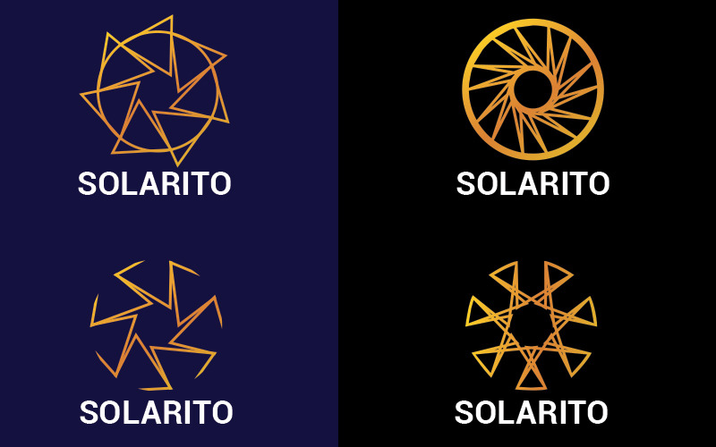 4 disegni del logo del logo geometrico del sistema solare