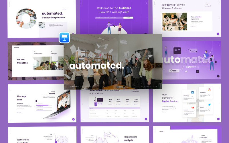 Modello di Keynote per agenzia digitale automatizzato