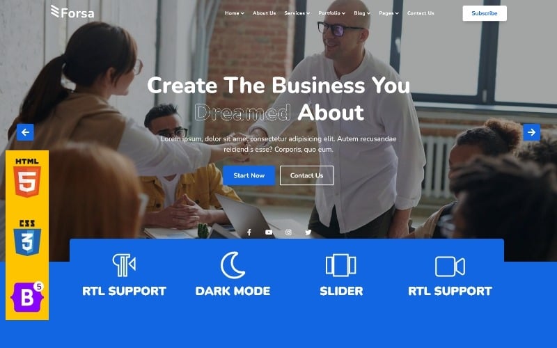 Forsa - BT Çözümleri ve Çok Amaçlı HTML 5 Responsive Bootstrap5 Web Sitesi Şablonu