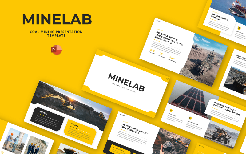 Minelab - modelo de PowerPoint de mineração de carvão
