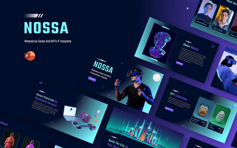 Nossa - Metaverse 游戏和 NFTs Powerpoint 模板