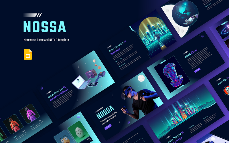 Nossa - Modello di diapositiva Google per gioco Metaverse e NFT