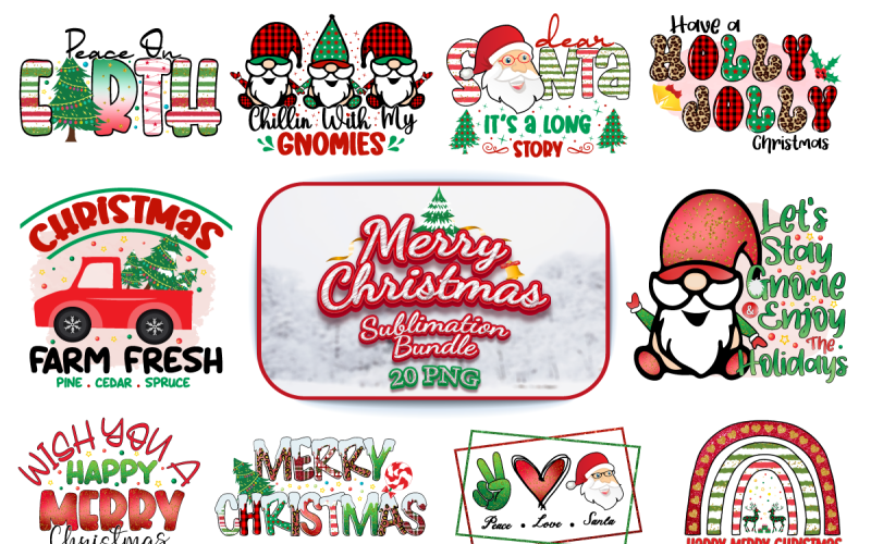 Pacchetto di sublimazione di buon Natale