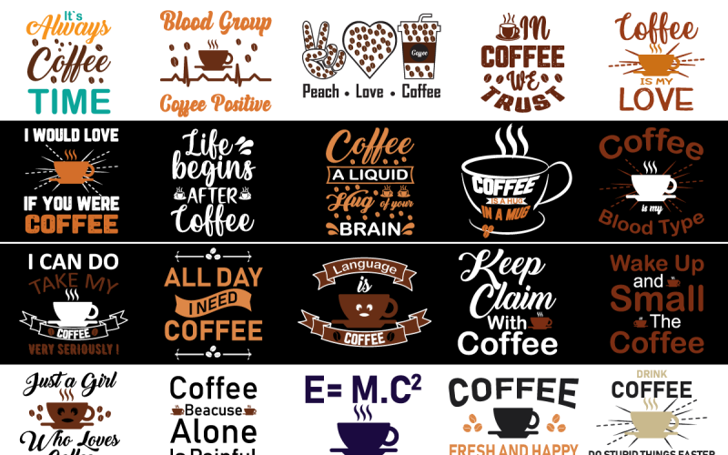 Pacchetto di sublimazione di citazioni di caffè