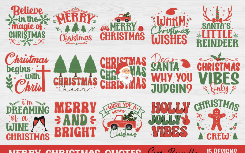 Paquete SVG de cotizaciones de Feliz Navidad