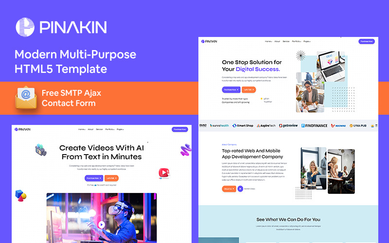 Pinakin - 多用途网络代理 HTML5 模板