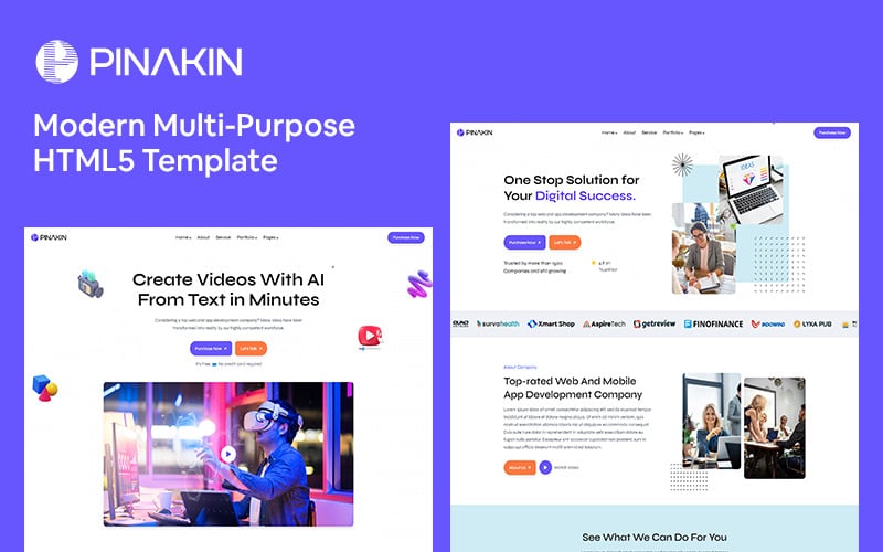 Pinakin - Multipurpose Web Agency HTML5 Template